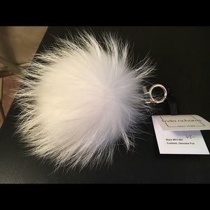 Linda Richards Fur Pom Keychain in White